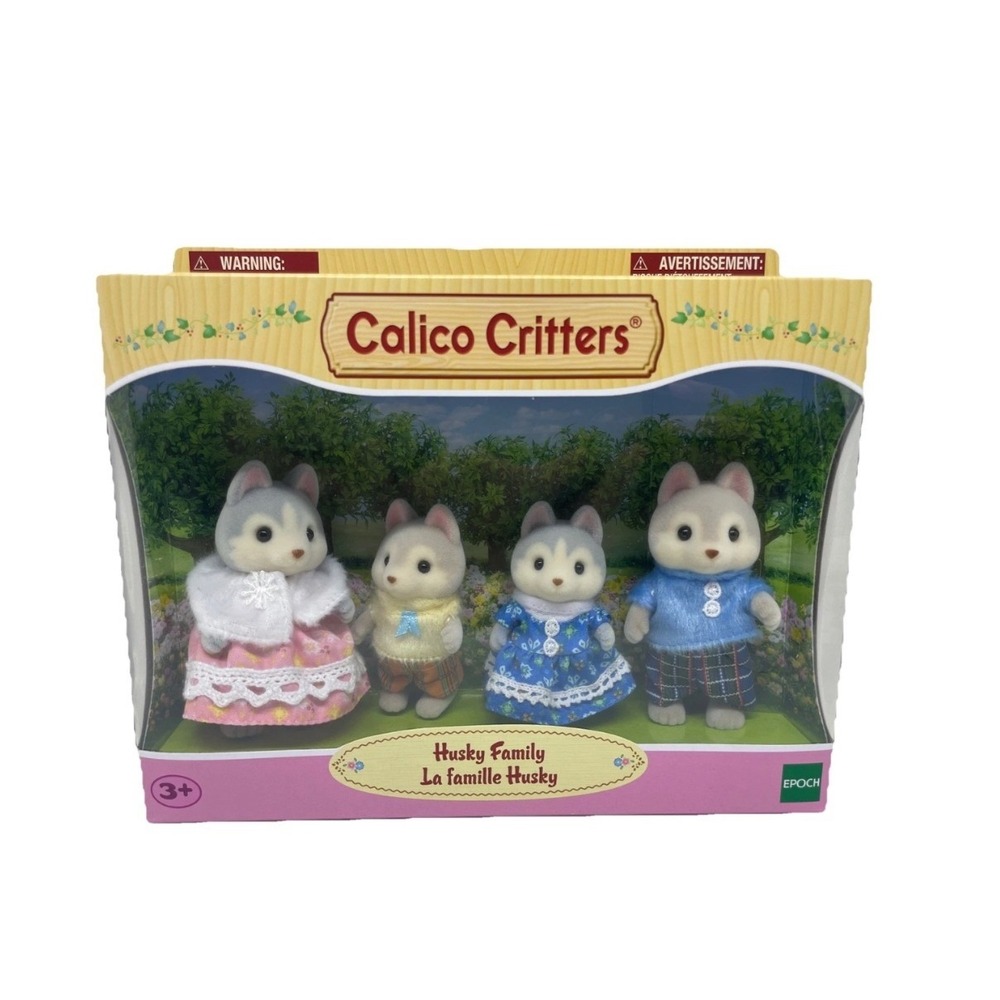 Sylvanian Families Calico Critters Husky Family 5 Detailed Figures New in Box
